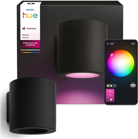 Philips hue muscari muurspot - tuinlamp - aanpasbaar wit en gekleurd licht -- rechthoek - ip44: weer- en windbestendig - slimme verlichting