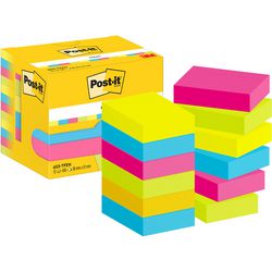 Selbstklebende Post-it-Haftnotizen 653-tfen, mehrfarbig, 100-Blatt-Block, Packung mit 12 Blöcken