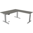 Kerkmann Sitz-Steh-Schreibtisch 10234312 Graphit-Spanplatte, Silber