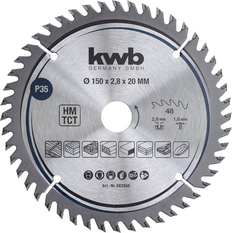 Kwb precisie-cirkelzaagbladen | voor cirkelzagen | ø 150 x 20 mm - 583568