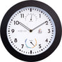 Nextime daisy – weerstation wandklok – 25.5 cm – metaal – zwart wit – weerbestendig