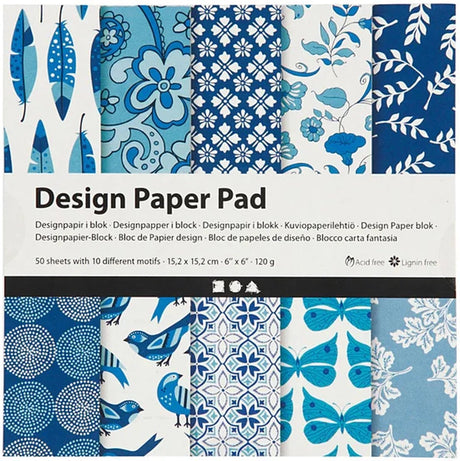 Creativ Company CC Design-Papierblock 15,2 x 15,2 cm 50 Blatt