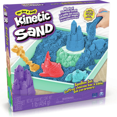 Kinetischer Sand – Sandkasten-Set mit 454 g Spielsand, 4 Formen und Werkzeugen – sensorisches Spielzeug – Stile können variieren