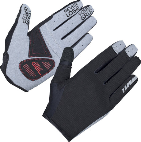 Gripgrab - shark padded lange vinger zomer mtb gravel fietshandschoenen met padding - zwart - unisex - maat m