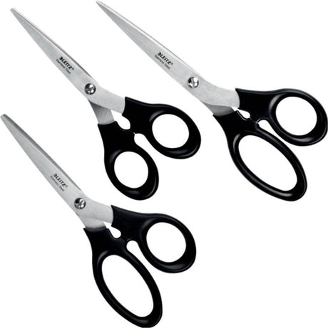 Leitz Scherenset aus Edelstahl - 165 185 200 mm - mit ergonomischem Griff - Schwarz