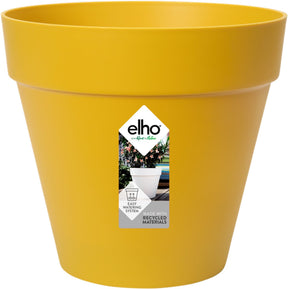 Elho Loft Urban Round 20 – Blumentopf für den Außenbereich – ø 19,3 x H 17,5 cm – Ocker