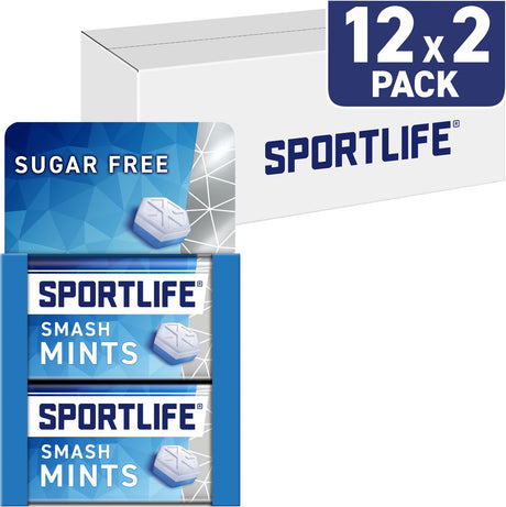 Sportlife Mints Smash 2er-Pack – frische zuckerfreie Mints – 12x (2x35g)