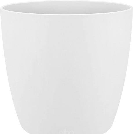 Elho brussels rond 25 - bloempot voor binnen - 100% gerecycled plastic - ø 24.3 x h 23.2 cm - wit