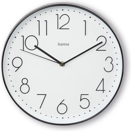 Hama Wanduhr – Korsika – geräuscharm – Schwarz und Weiß