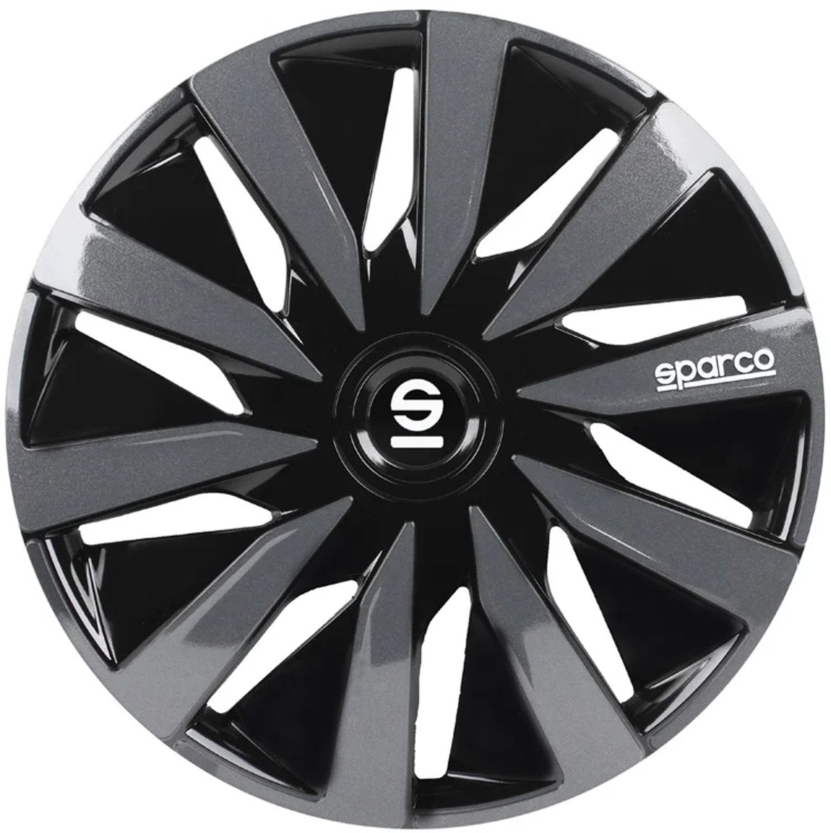Sparco Lazio Hubcaps 14 Zoll Set 4 schwarzer Grau