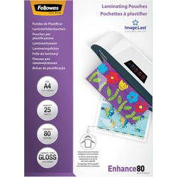 Fellowes Laminierfolien 5396205 80mic, transparent, 25er-Packung