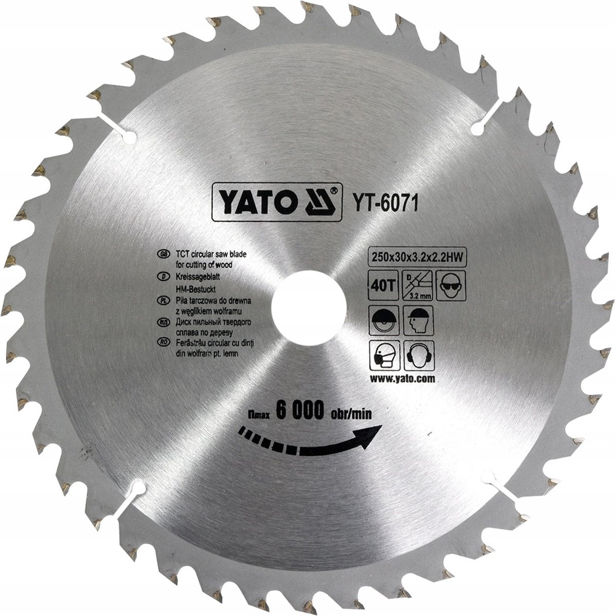 Yato Kreissägeblatt ø250 mm – 40t – Innendurchmesser 30 mm