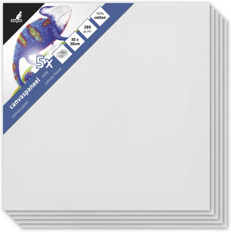 Kangaro-Leinwandpaneel – 30 x 30 cm – 5 Stück – Leinwandgemälde