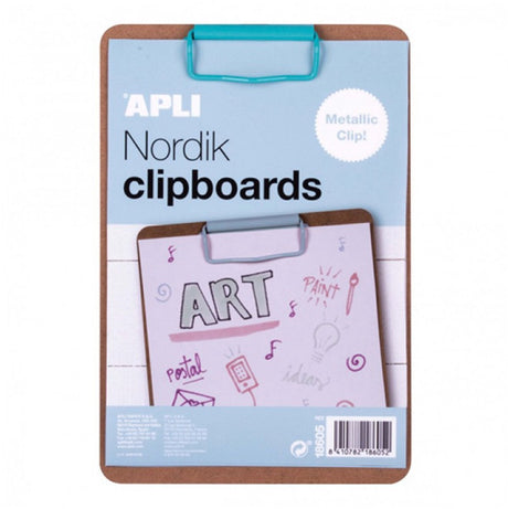 Apli Kids Klemmbrett Holz A5 Blau – Stabile Schreibtafel für Kinder.
