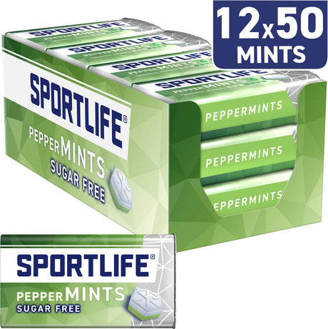 Sportlife Mints Pfefferminzbonbons – frische zuckerfreie Minzbonbons – 12x35g