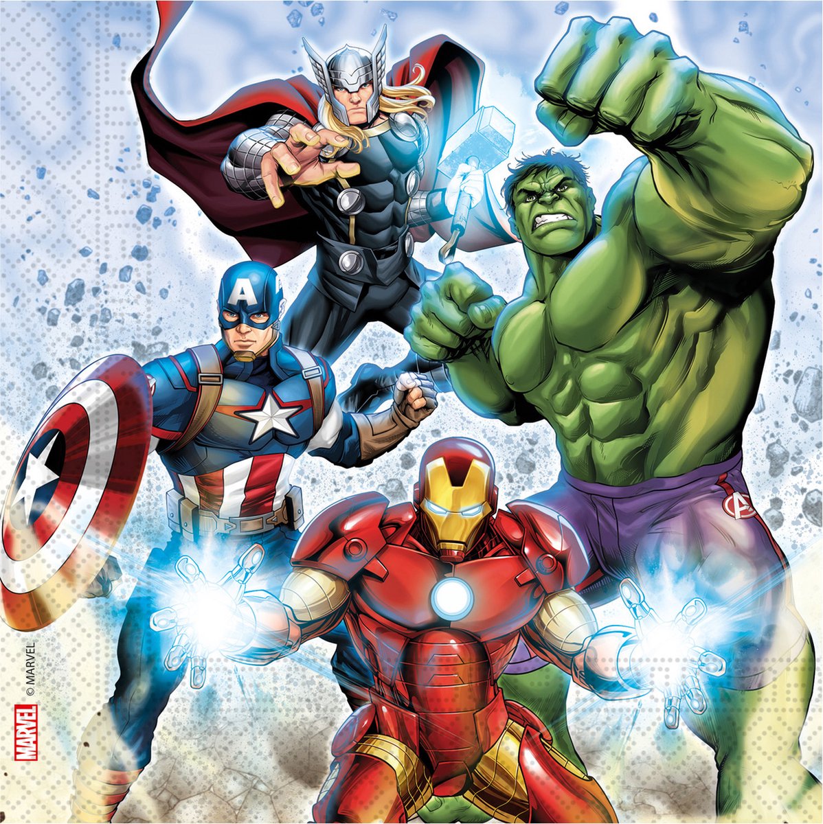 Globos Papierservietten FSC Avengers Infinity Stones, 20 Stk.