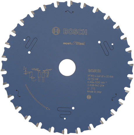 Bosch Kreissägeblatt Expert für Stahl 160 x 20 x 2,0 mm, 30