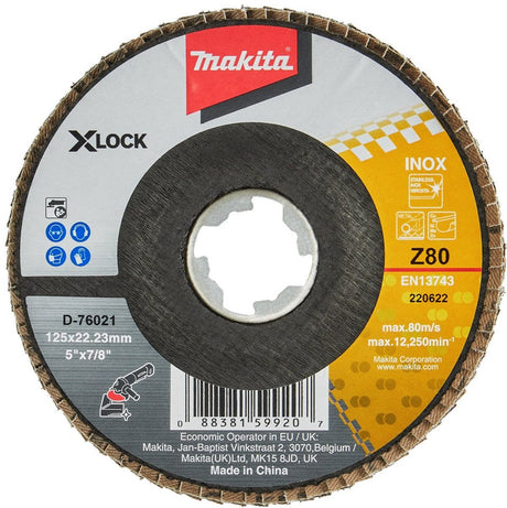 Makita Zubehör Lamellenschleifscheibe X-Lock 125 mm Z80 – D-76021 – D-76021