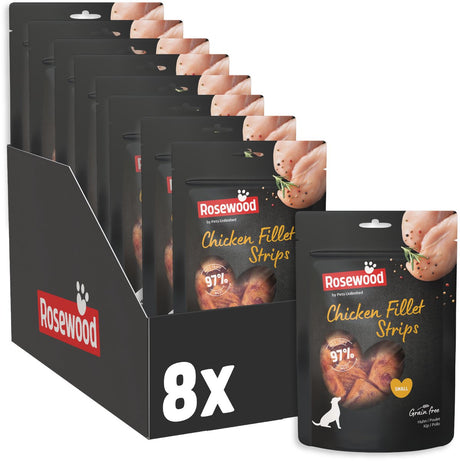 Rosewood chicken fillet strips small - hondensnack - 97% kip - eiwitrijk en vetarm - 8 x 170 g