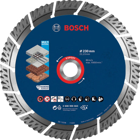 Bosch Zubehör Bosch Professional Expert Multimaterial Diamant-Trennscheibe 230 x 22,23 x 2,4 x 15 mm – 2608900663