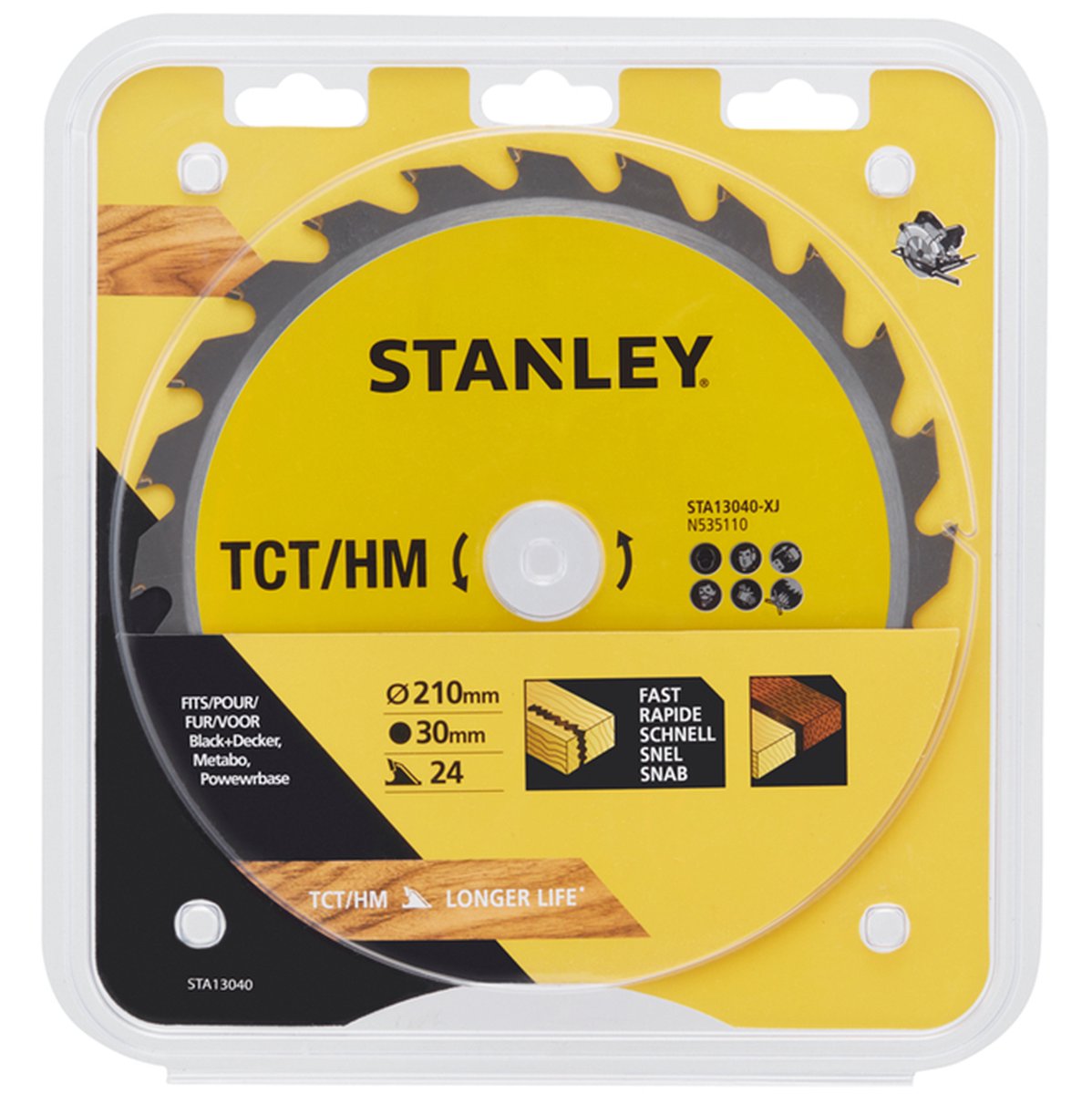 Stanley ø210x30mm 24 tanden 1 st sta13040-xj
