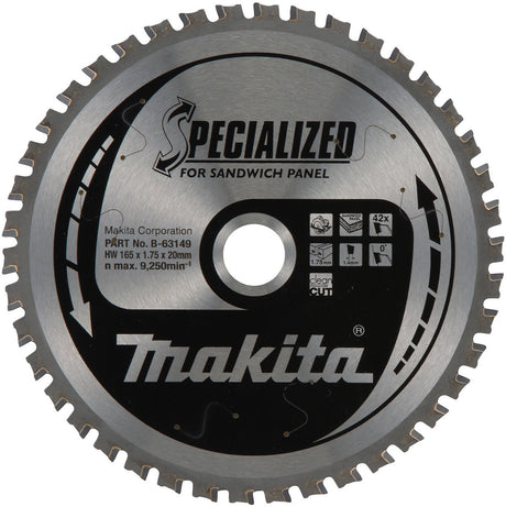 Makita-Zubehör b-63133 | Kreissägeblatt-Sandwichplatte | spezialisiert | 165x20x1,75 42t 0g - b-63133