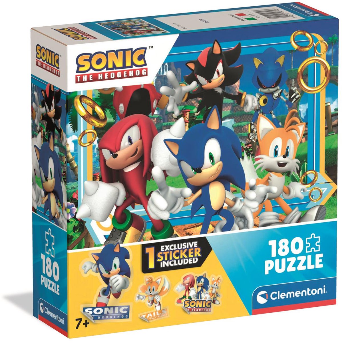 Clementoni - Kinderpuzzle - 180 Teile - Sonic - Puzzle ab 7 Jahren