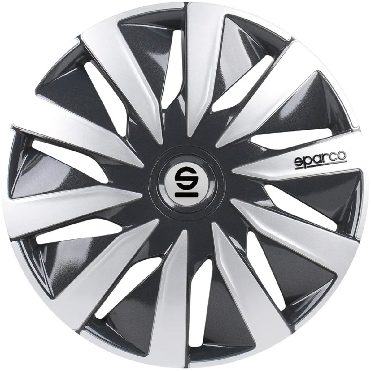 Sparco Hubcaps Lazio 14 Zoll grau Silberset von 4
