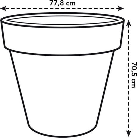 Elho pure round 80 - grote bloempot voor binnen buiten - gemaakt van gereycled plastic - ø 77.0 x h 70.0 cm - linen white