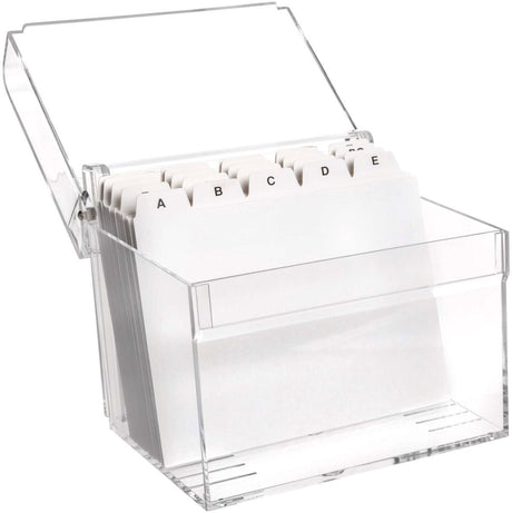 Maul Karteikartei mit Register A6 Acryl 15,9 x 12,7 x 12,5 cm transparent