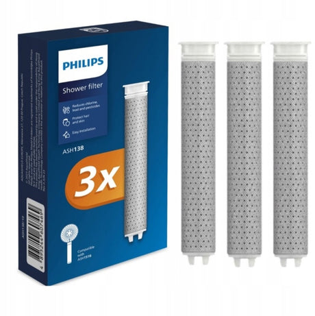 Philips Duschkopf + 3 Duschfilter – insgesamt 4 Filter für 4 Monate Haut- und Haarschutz – Top-Qualität – bekannte Marke