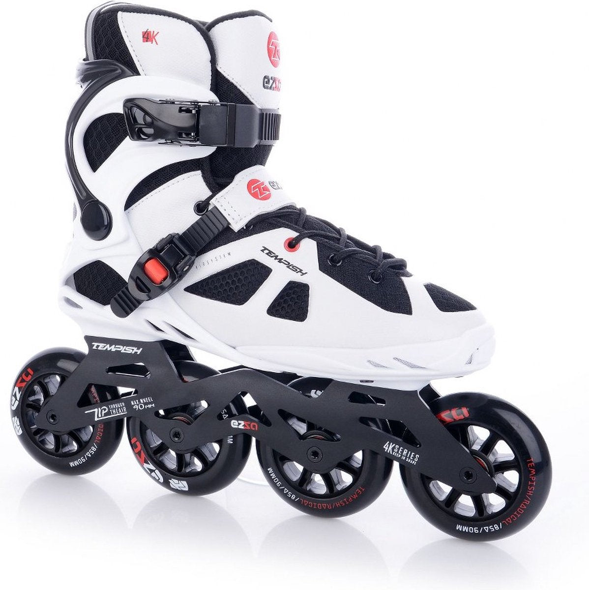 Tempish Ezza 90 Inline-Skates für Erwachsene – 4 x 90 mm Rollen – Fitness-Inline-Skates – Weiß Schwarz – Größe 40