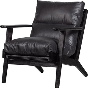 Woood Houston-Sessel – Leder – Schwarz – 86 x 71 x 71