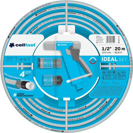 Cellfast ideal - 4-laags tuinslang met accessoires - flexibel knikbestendig uv- en algenbestendig 1 2 - 20 m