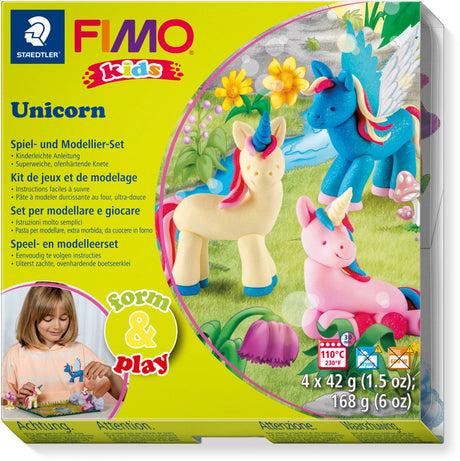 Fimo Kids 8034 – ofenhärtende Modelliermasse – Formenspielset Einhorn