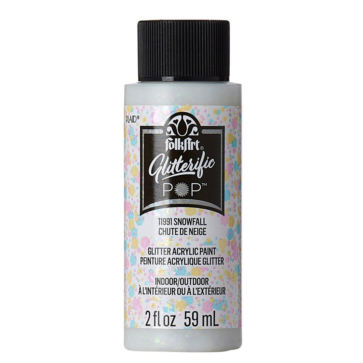 Folkart • glitzernde Pop-Acrylfarbe Schneefall 59 ml