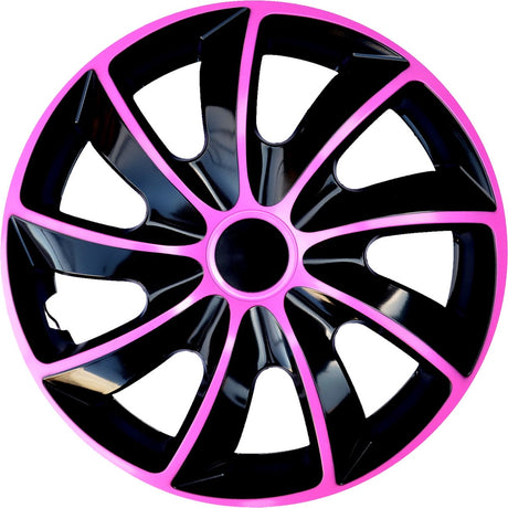 Nrm Quad Bicolor – Radkappen 14 – Set mit 4 Stück Kunststoff – Rosa Schwarz