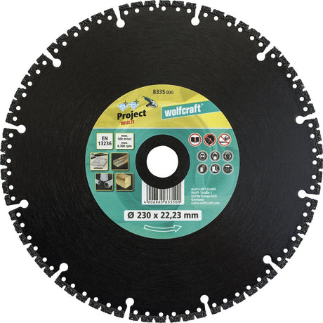 Wolfcraft - Pro Diamant-Trennscheibe ø 230 mm - Diamant-Trennscheibe für Winkelschleifer - Trennscheibe - 8335000