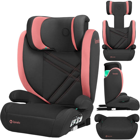 Lionelo Hugo i-Size – Autositz – 100–150 cm – Isofix-Gurt – verstellbare Kopfstütze – erweiterter Seitenschutz – Memory-Schaum – waschbare Polsterung – wächst mit Ihnen – bequemer Sitz – i-Size-Standard R129