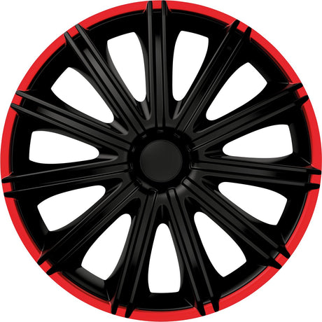 Carpoint wieldoppen nero 14 inch abs zwart rood set van 4