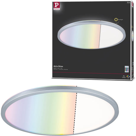 Paulmann LED Panel Atria Shine Hintergrundbeleuchtung rund 420 mm 20W 2200lm RGBW Chrom matt dimmbar