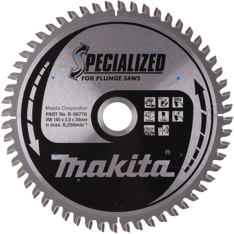 Makita Zubehör Makita Tauchkreissägeblatt für Aluminium | spezialisiert | ø 165 mm Achsloch 20 mm 56 Zähne – B-56770