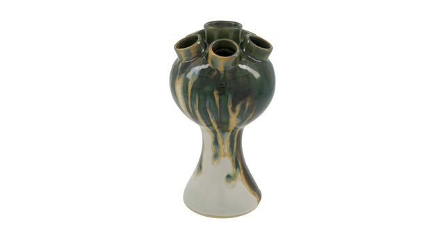 Vase ceramic 13x13x25cm green