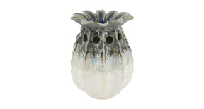 Vase pineapple ceramic 19x18x25cm white grey