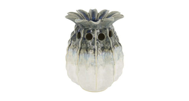 Vase pineapple ceramic 19x18x25cm white grey
