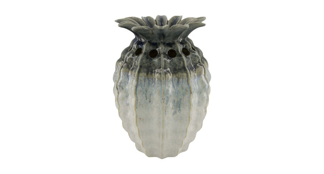 Vase pineapple ceramic 24x24x34cm white grey