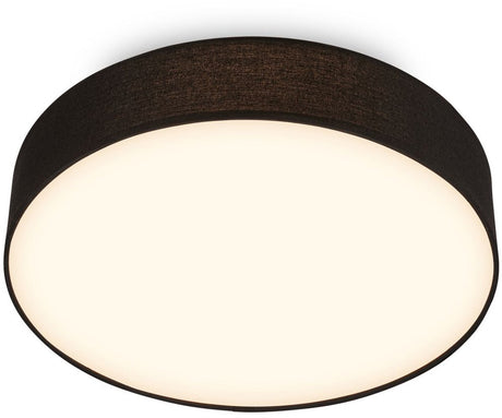 Briloner duck - led plafondlamp met stoffen kap - warm wit licht - woonkamer verlichting - 24w - ø38 - zwart
