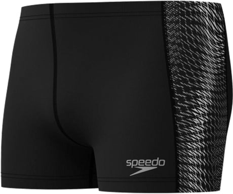 Speedo end+ tech panel aquashort heren - chloorbestendige zwemboxer heren - kleurvaste strakke zwembroek heren - sportzwembroek heren bestand tegen zonnebrandcrème - zwart grijs - m