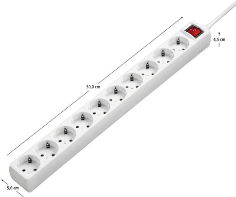 Hama stekkerdoos met schakelaar - 10-voudig - 3m kabel - wit