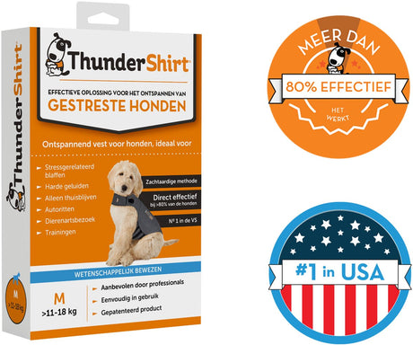 Thundershirt m – Nr. 1 Entspannungsweste für gestresste Hunde – sofort beruhigend – einfache Anwendung – sanfte Methode